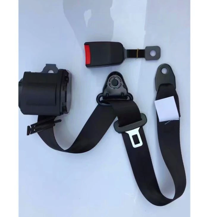 portable auto safety seat belt assembly on coach plane school bus or plane